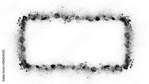 Black smoke border rectangle frame with empty white interior space