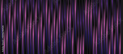 Violet purple fractal glass stripes with shiny liquid effect abstract background. Geometric concept vector design