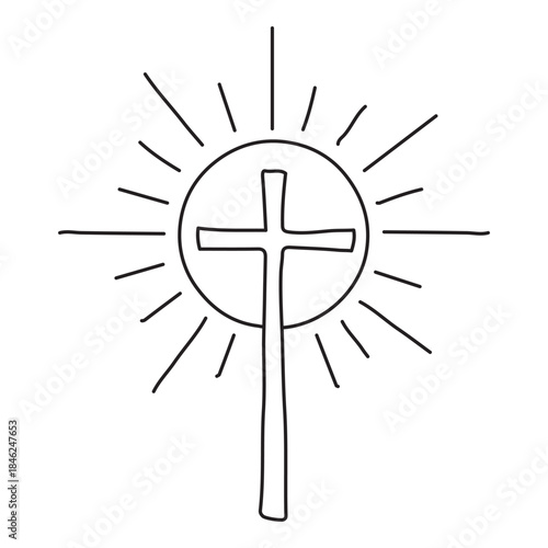line drawing of christian cross symbol