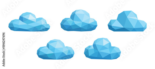 polygon clouds bundle collection set