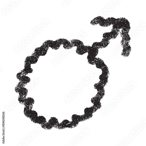 Hand drawn male gender identity sign Symbol used to represent sex and gender