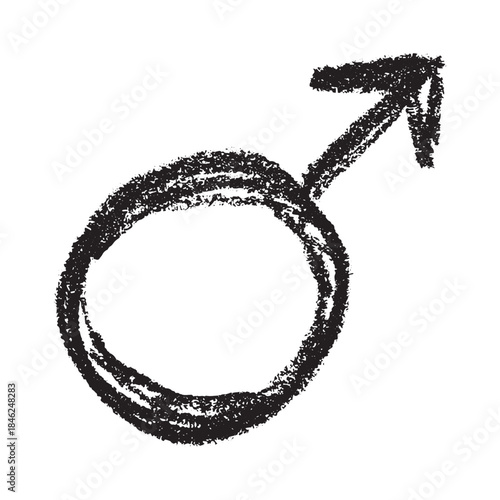 Hand drawn male gender identity sign Symbol used to represent sex and gender