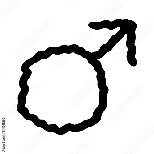 Hand drawn male gender identity sign Symbol used to represent sex and gender