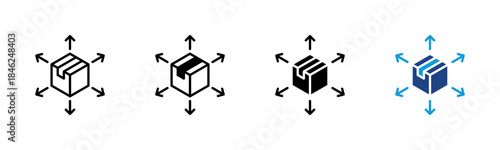 Distribution icon set multiple style collection