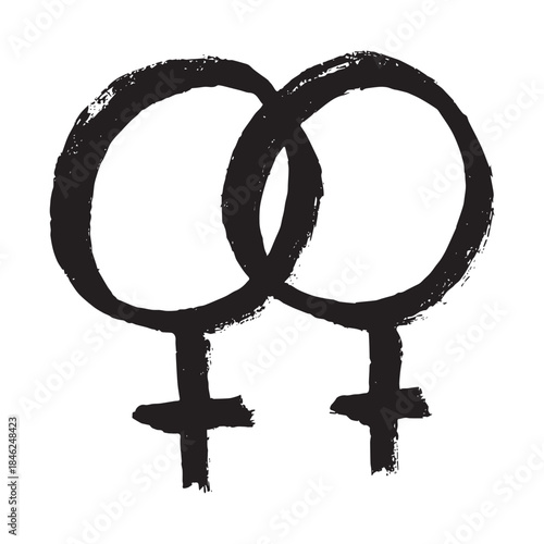 Hand drawn lesbian identity sign Symbol used to represent sex and gender