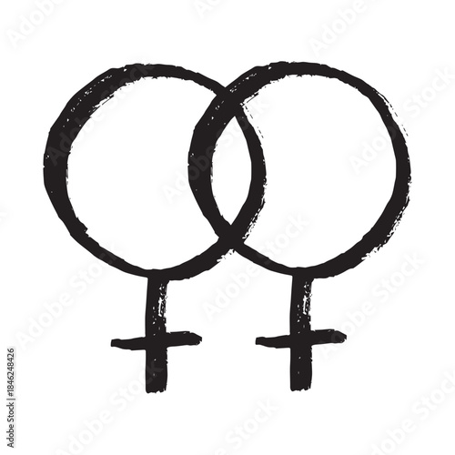 Hand drawn lesbian identity sign Symbol used to represent sex and gender