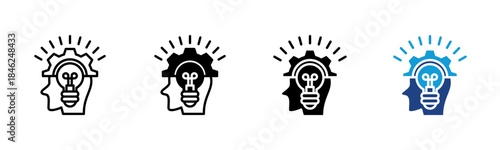Creativity icon set multiple style collection