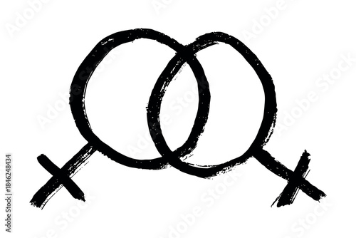 Hand drawn lesbian identity sign Symbol used to represent sex and gender