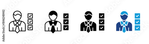 Competence icon set multiple style collection