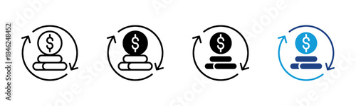Economy icon set multiple style collection