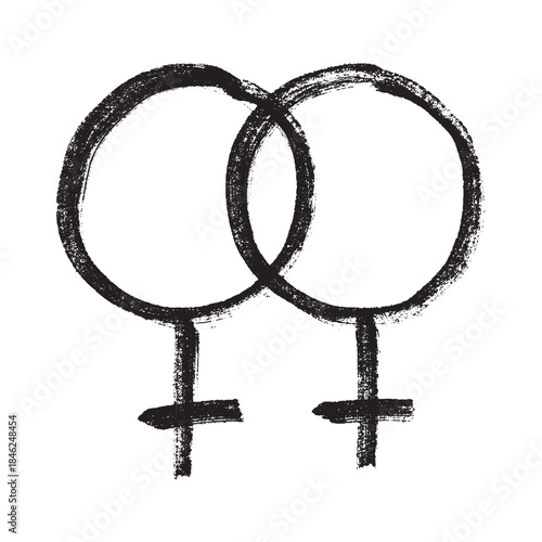 Hand drawn lesbian identity sign Symbol used to represent sex and gender