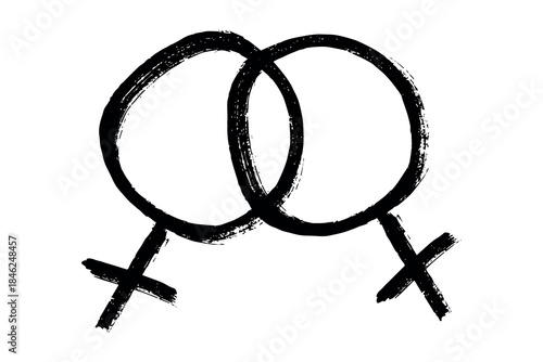 Hand drawn lesbian identity sign Symbol used to represent sex and gender