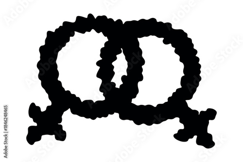 Hand drawn lesbian identity sign Symbol used to represent sex and gender