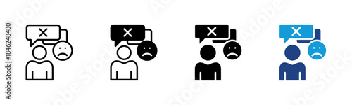 Customer Complain icon set multiple style collection