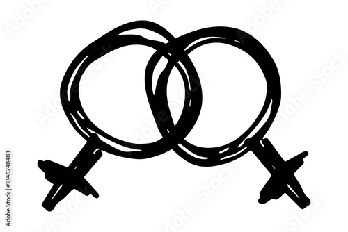 Hand drawn lesbian identity sign Symbol used to represent sex and gender