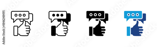Review icon set multiple style collection