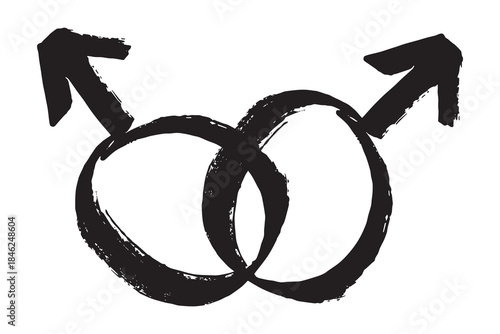 Hand drawn homosexual identity sign Symbol used to represent sex and gender