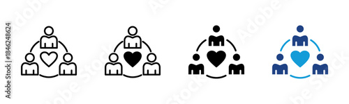 Community icon set multiple style collection