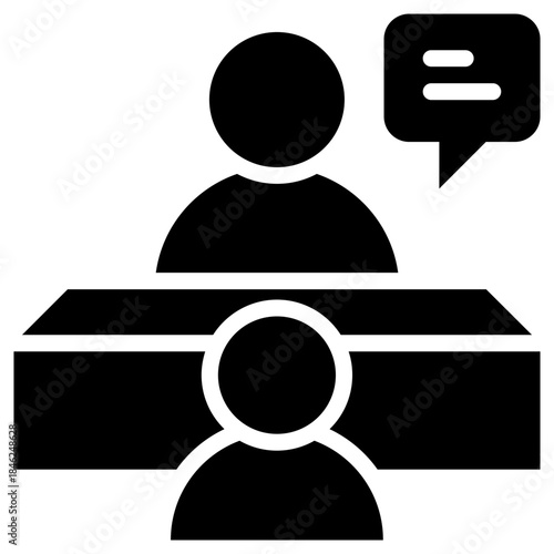 User interview icon for management productivity, business, website, application, printing, document, poster design, etc