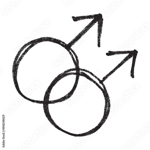 Hand drawn homosexual identity sign Symbol used to represent sex and gender