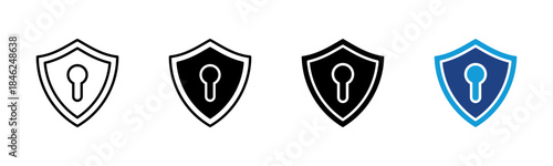 Protection icon set multiple style collection