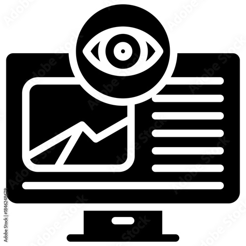 Content monitoring  icon for management productivity, business, website, application, printing, document, poster design, etc