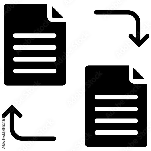 Data exchange icon for management productivity, business, website, application, printing, document, poster design, etc