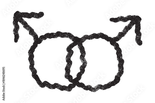 Hand drawn homosexual identity sign Symbol used to represent sex and gender
