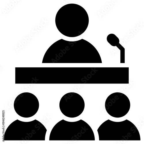 Public speaking icon for management productivity, business, website, application, printing, document, poster design, etc