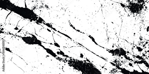Grunge vector background Black and White Texture with crack like, lines, splatters, scratches, and ink like drips.