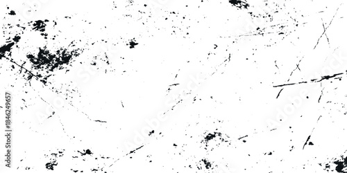 Vector textures set featuring damaged concrete stains with scratches and cracks which can be used as a background.