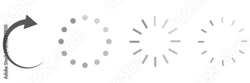 Loading icons. Load. Load bar icons. Set of loading icon in a row, isolated on white background. Eps10