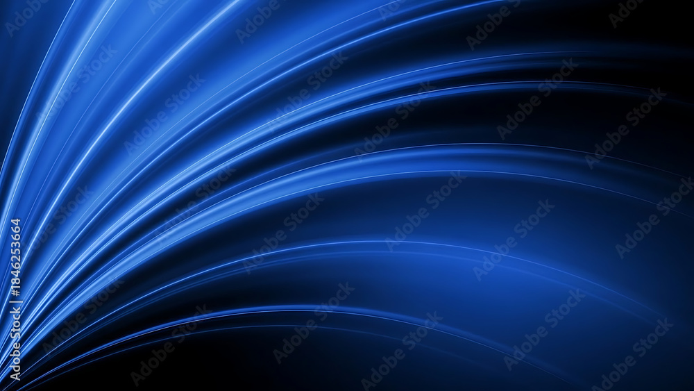 Obraz premium Abstract Blue Wavy Lines Background Design Element for Web Design