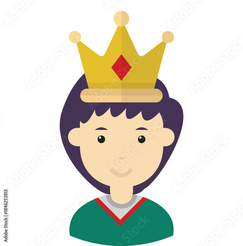 Child Wearing Royal Crown Hat for Christmas Celebration