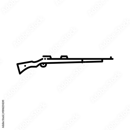 firearm outline icon. rifle line illustration