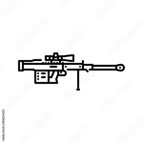 sniper gun outline icon. rifle line illustration.