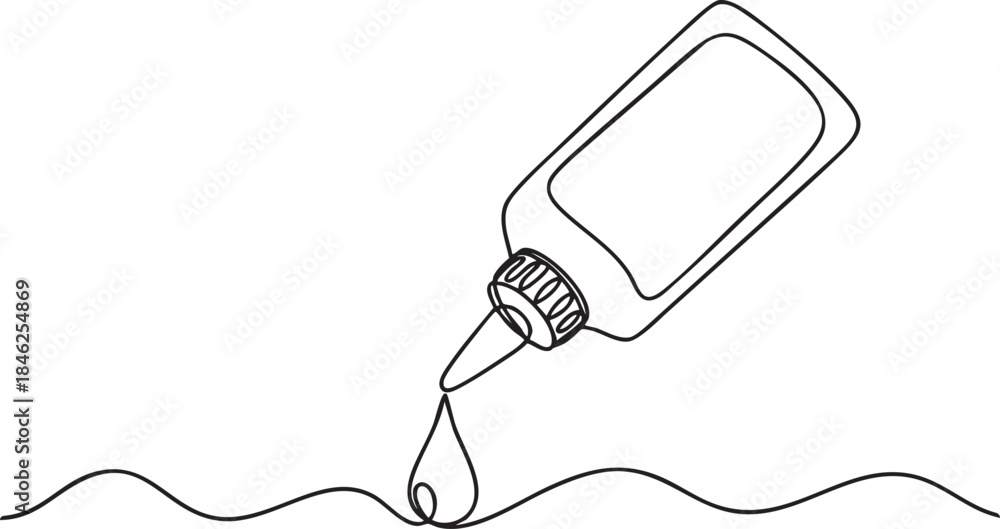 Obraz premium Continuous one line drawing of a cosmetic serum dropper bottle for skincare concept, minimalist beauty outline for International Beauty Day, vector illustration