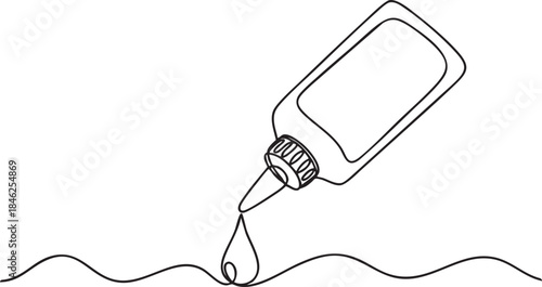 Continuous one line drawing of a cosmetic serum dropper bottle for skincare concept, minimalist beauty outline for International Beauty Day, vector illustration