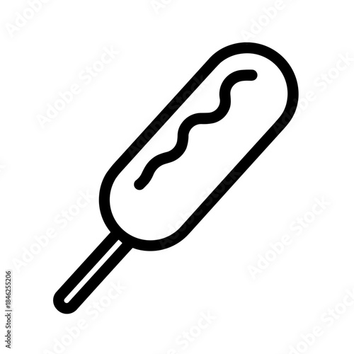 Minimalist corn dog street food vector icon