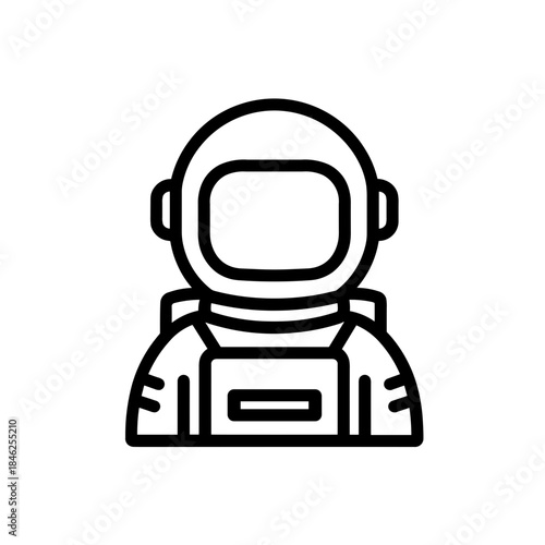 Minimalist astronaut space exploration vector icon
