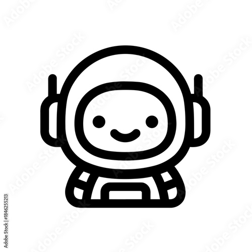 Minimalist astronaut space exploration vector icon