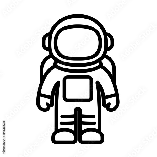 Minimalist astronaut space exploration vector icon