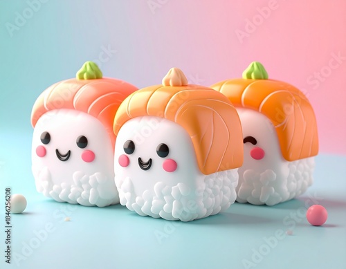 Salmon sushi cartoon