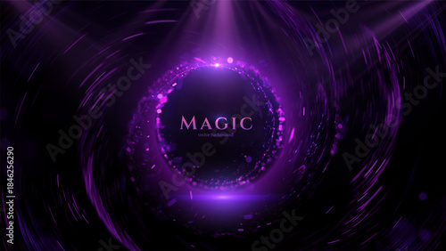 Round frame of bokeh lights for modern corporate awards. This tech-inspired border is perfect for digital certificates, employee achievement graphic, and innovation awards in the tech and finance