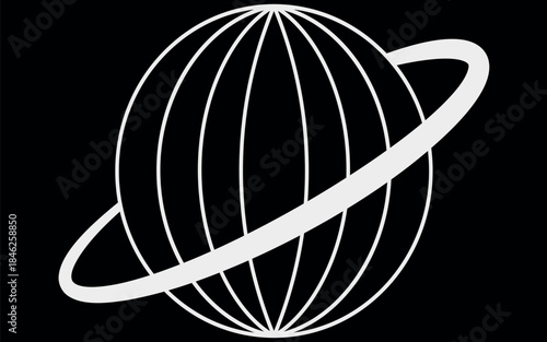 Planet Earth - Europe, Asia, Africa, Oceania - vector linear picture for coloring. Map of Eurasia. Outline. Continents, oceans and islands - geographical map