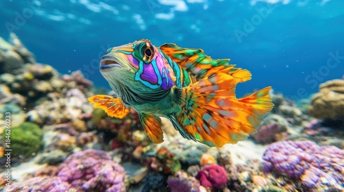 Colorful fish in coral reef