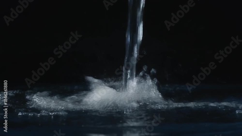 Wallpaper Mural Cinematic Water Impact Splash on Dark Surface Torontodigital.ca