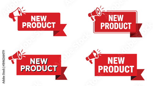 New product promotion banner set for marketing
