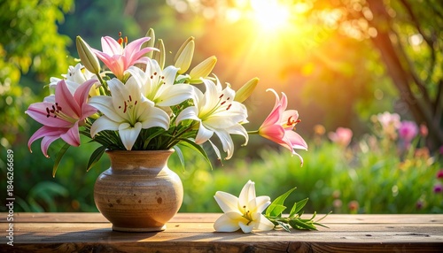 Wallpaper Mural bouquet of lily in a vase Torontodigital.ca