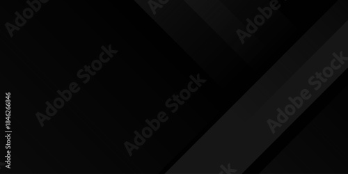 Dark deep black dynamic abstract vector background with diagonal lines. Modern creative halftone premium gradient. 3d cover of business presentation banner for sale event night party. Soft shadow dots